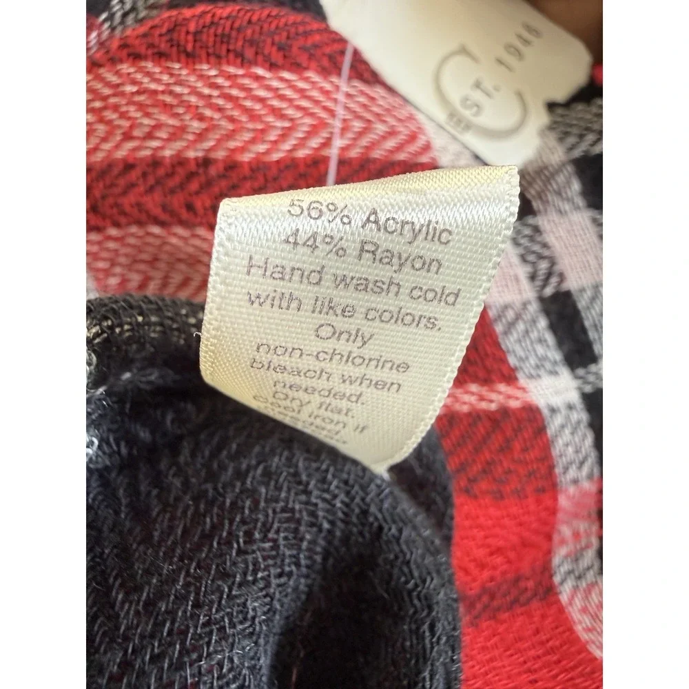 EST. 1946 Womens Scarf One Size Plaid Polyester  Viscose Christmas‎ Ready Scarf